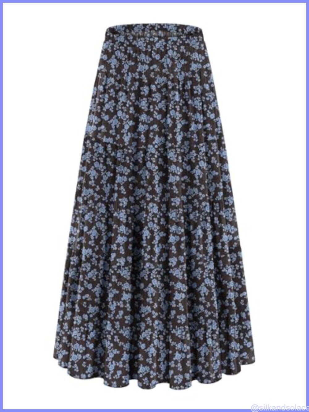 Flowy Chiffon Maxi Skirt Women A-Line Midi Boho Elastic Waist